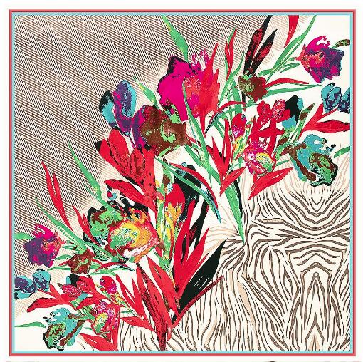 Shawl Wrap Winter - 130x130 cm Sciarpa di seta quadrata