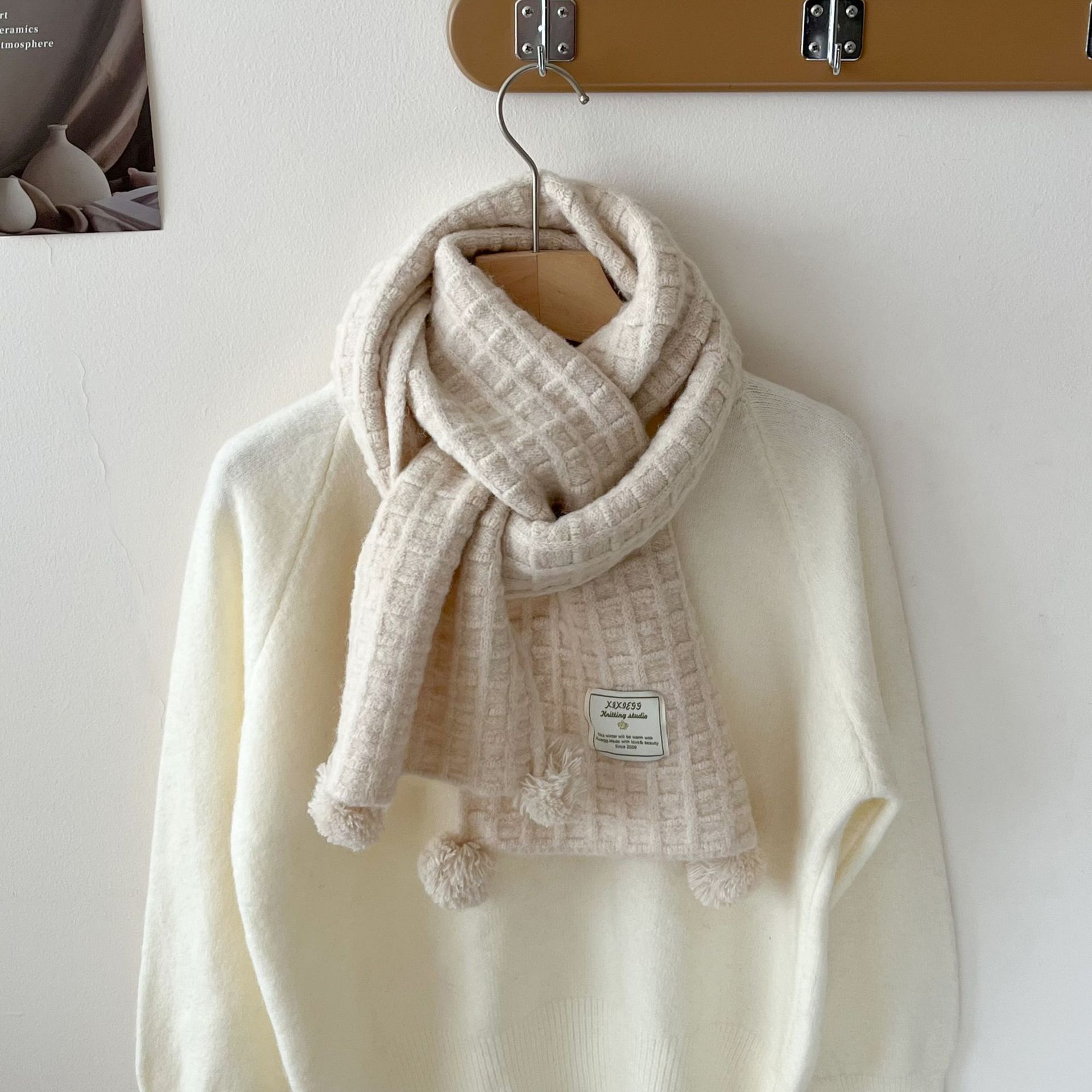 Wool Scarf Men - Sciarpa invernale in lana lavorata a