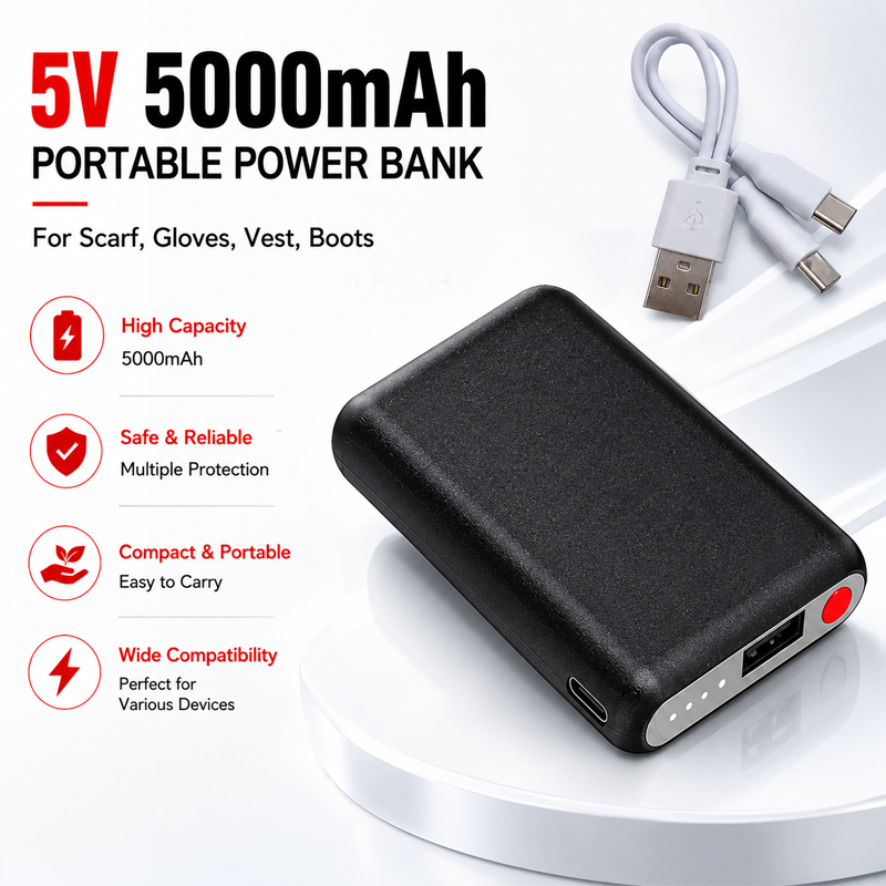 Heated Vest Battery - Batteria Power Bank 5V 5000mAh per
