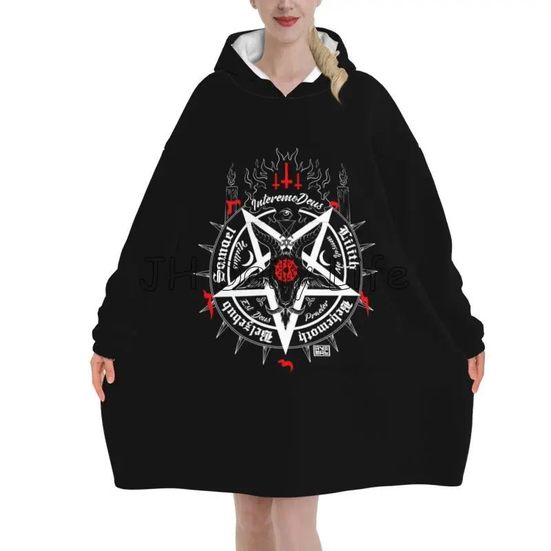 Nero Satana Teschio Testa Mort - Sherpa Hoodie Fleece recensione e prezzo