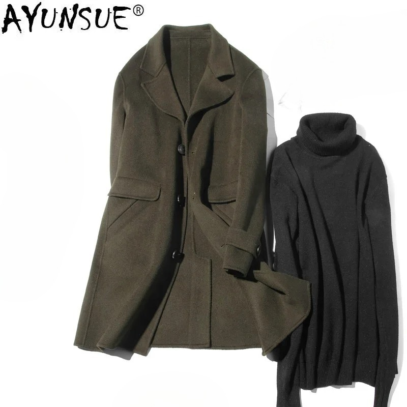 AYUNSUE 100% Lana Cappotto Da  - Wool Coat Peacoat recensione e prezzo